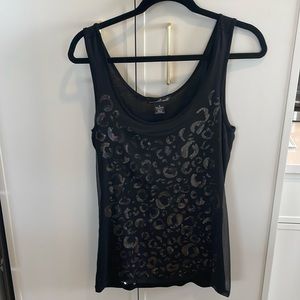 Cheetah print sequin tank top